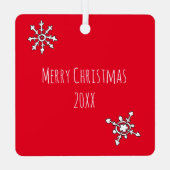 スリーキュートクリスマス格言パーソナライズされたホリデー メタルオーナメント (裏面)