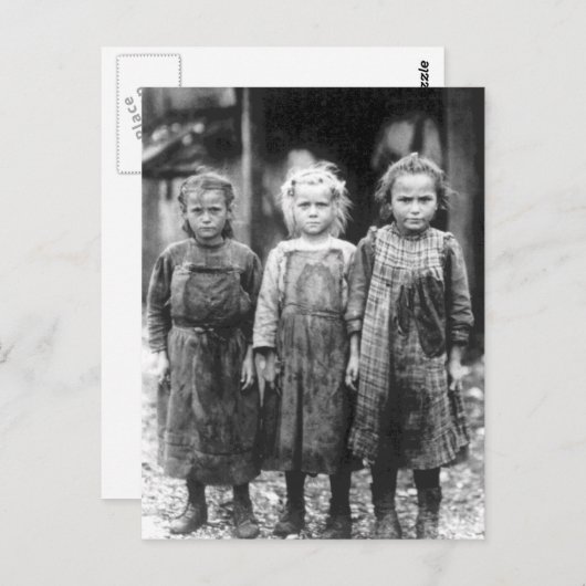 スリーキュート小さな女の子ヴィンテージサウスカロライナ ポストカード (正面/裏面)