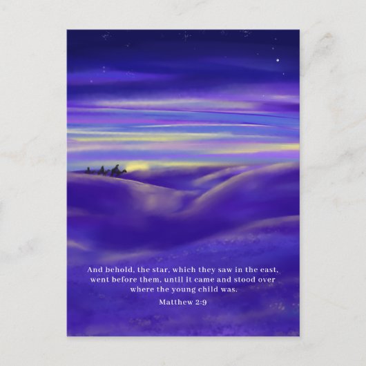 スリーキングスウォーターカラー宗教予算 シーズンポストカード (正面)