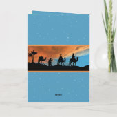 スリーキングスデイスペインのティール（緑がかった色）スターズクリスマス シーズンカード (裏面)