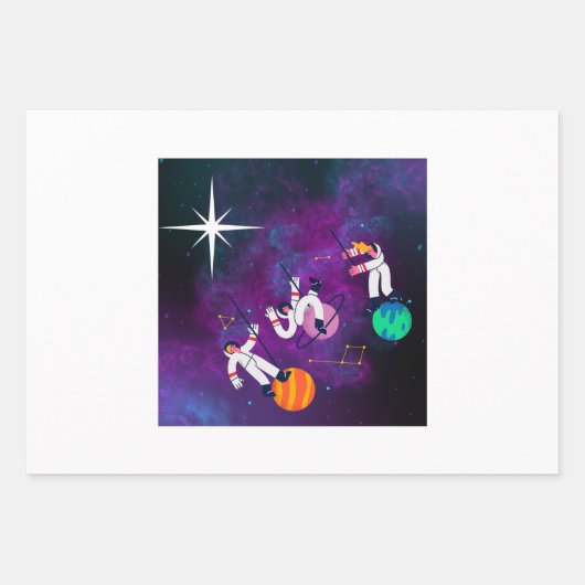 スリーキングスラッピング紙 ラッピングペーパーシート (正面)