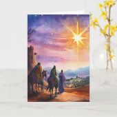 スリーキング後を追ズスターウォーターカラーシーン カード (黄色い花)