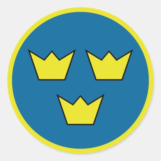 スリークラウンスウェーデンエンブレム ラウンドシール (正面)