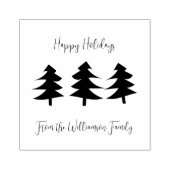 スリークリスマスツリーズホリデーファミリー ラバースタンプ (インプリント)