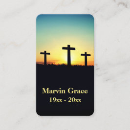 スリークロスサンセット葬儀祈りの言葉カード 名刺