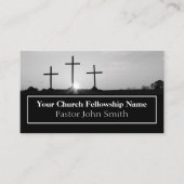 スリークロスモノクロサンライズチャーチパスター 名刺 (正面)