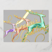 スリージャンピングディアグレーパステルカラー 箔シーズンカード (正面)