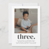 スリースクエアフォト誕生日招待状 招待状 (正面)