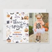 スリースピリットかわいいハロウィーン幽霊3日 招待状 (正面)