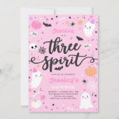 スリースピリットかわいいハロウィーン幽霊3日 招待状 (正面)