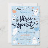 スリースピリットかわいいハロウィーン幽霊3日 招待状 (正面)