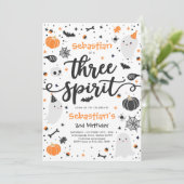スリースピリットかわいいハロウィーン幽霊3日 招待状 (スタンド正面)