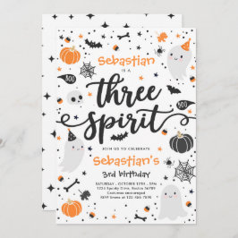 スリースピリットかわいいハロウィーン幽霊3日 招待状
