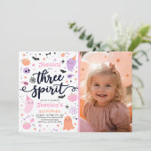 スリースピリットかわいいハロウィーン幽霊3日 招待状 (スタンド正面)