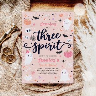 スリースピリットかわいいハロウィーン幽霊3日 招待状