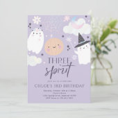 スリースピリットかわいいハロウィーン幽霊3日 招待状 (スタンド正面)