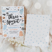 スリースピリットかわいいハロウィーン幽霊3rd誕生日Inv 招待状