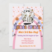 スリースピリットグルービー幽霊ハロウィーン3回目の誕生日 招待状 (正面)