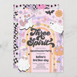 スリースピリットハロウィーングルービー幽霊第3誕生日 招待状