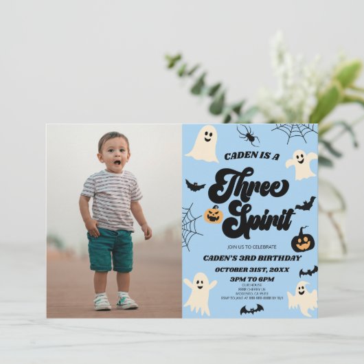 スリースピリットハロウィーン写真3rd誕生日パーティー 招待状 (スタンド正面)