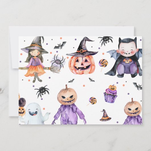 スリースピリットハロウィーン幽霊3rdバースデーフォト 招待状 (裏面)