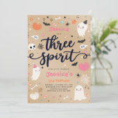 スリースピリットヴィンテージハロウィーン幽霊3rd誕生日 招待状 (スタンド正面)