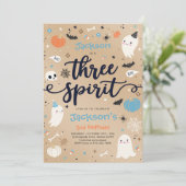 スリースピリットヴィンテージハロウィーン幽霊3rd誕生日 招待状 (スタンド正面)