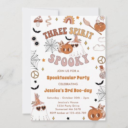 スリースピリット不気味キュートGroovyハロウィーン3rd 招待状 (正面)