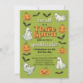 スリースピリット幽霊サードハロウィン秋誕生日 招待状 (正面)