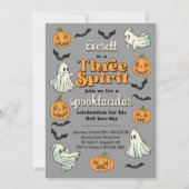 スリースピリット幽霊サードハロウィン秋誕生日 招待状 (正面)