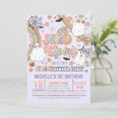 スリースピリット誕生日招待状 – 女の子（紫） 招待状 (スタンド正面)