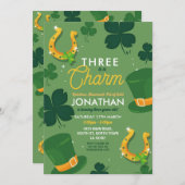 スリーセントパトリックスの日3rd誕生日パーティー招待状 招待状 (正面/裏面)