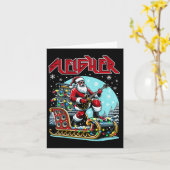 スリーダーハイルサンタヘビーメタルクリスマスロックXma カード (黄色い花)