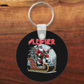 スリーダーハイルサンタヘビーメタルクリスマスロックXma キーホルダー (正面)