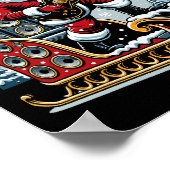 スリーダーハイルサンタヘビーメタルクリスマスロックXma ポスター (角)