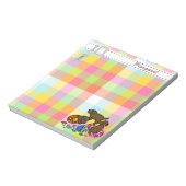 スリーチョコレートラブラドール子犬マンガ ノートパッド (回転)