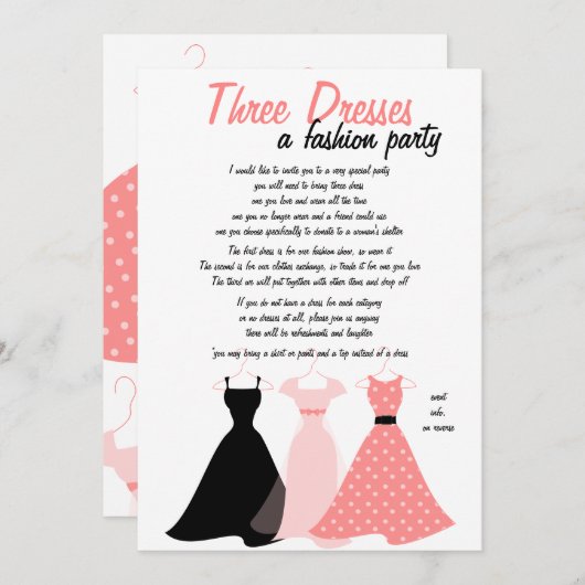 スリードレス 招待状 (正面/裏面)