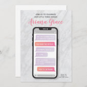 スリーナガーガールズサード誕生日招待状 招待状 (正面/裏面)