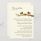 スリーニューエッグツインズベビーシャワー招待状 招待状 (正面/裏面)