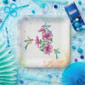 スリーハミングバーズウォーターカラー紙プレート ペーパープレート (パーティー)