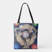 スリーハーレズラビットムーン神秘的シンボルブルースター トートバッグ (裏面)