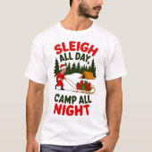 スリーハー+オールデイキャンプ+オールナイト クリスマスデザイン Tシャツ (正面)