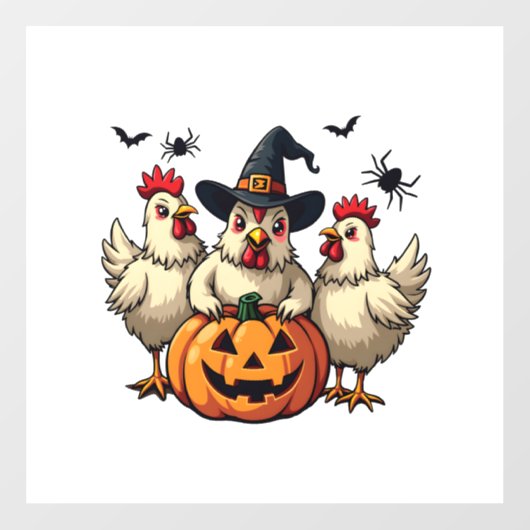 スリーハ不気味ロウィーンチキン農家秋ウィッチ ウィンドウサイン (シート)