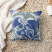 スリーバーブルーフラクタルクッションスロー クッション (ブランケット)