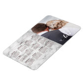 スリーバー大理石結婚写真テンプレート2020カレンダー マグネット (左側)