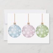 スリーパステルオーナメントカスタムフォトクリスマス シーズンカード (裏面)