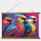 スリーパロットウォールタペストリー 吊り下げ型タペストリー (正面)