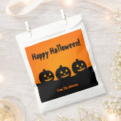 スリーパンプキンスハローウィンパーティバッグ フェイバーバッグ (クリップ留めされた状態)