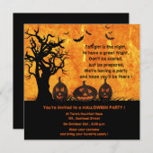 スリーパンプキンズ-ハローウィンパーティ招待状 招待状 (正面/裏面)