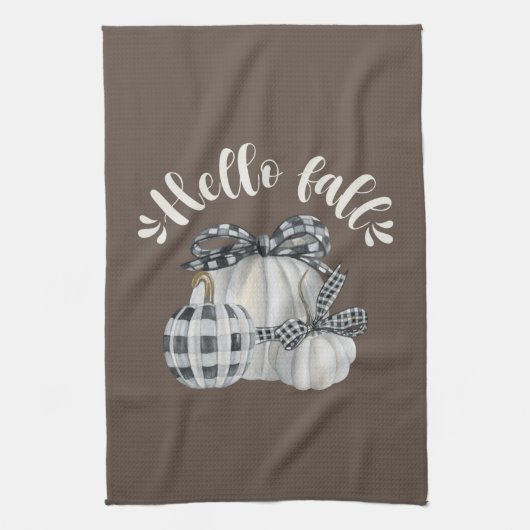 スリーパンプキンハロー秋 キッチンタオル (縦)
